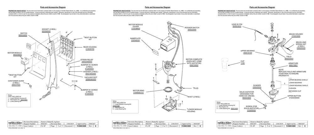 Diagram Diagram and Parts List for 1G950-UK  Hamilton Beach Drink Mixer